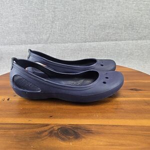 Crocs Womens Navy Blue Ballet Flats‎ Shoes W9